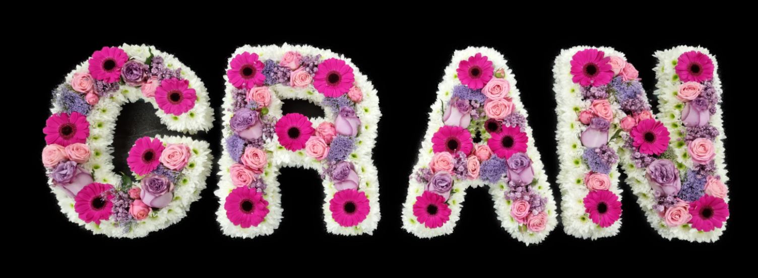 GRAN Funeral Letter Tribute in Pink & Lilac - Image 2