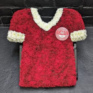 Aberdeen Football Shirt floral tribute in red and white