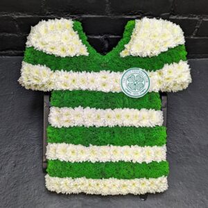 Celtic Football Shirt floral tribute in green and white