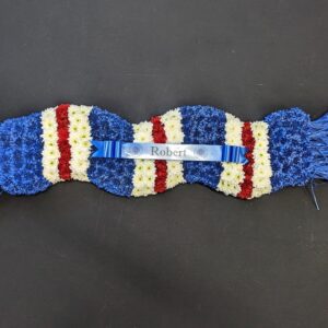 Rangers Football Club floral funeral scarf tribute